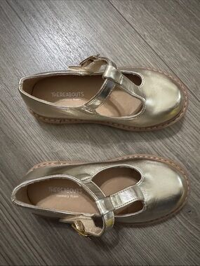 Thereabouts Metallic Gold T-Strap Kids Dress Shoes